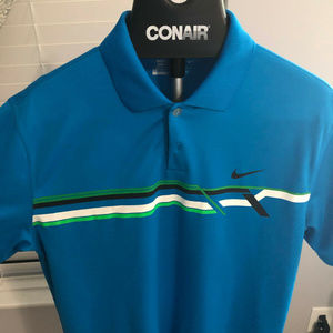 NIKE GOLF DRI-FIT SHORT SLEEVE BLUE POLO SHIRT MEN